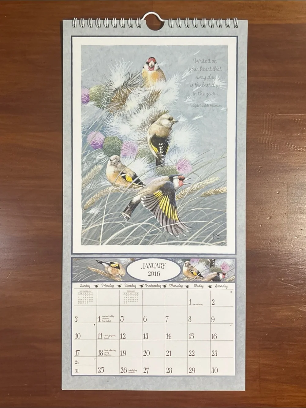 2016 The LANG Marjolein Bastin Nature’s Journal Calendar + Sleeve 15”x8”